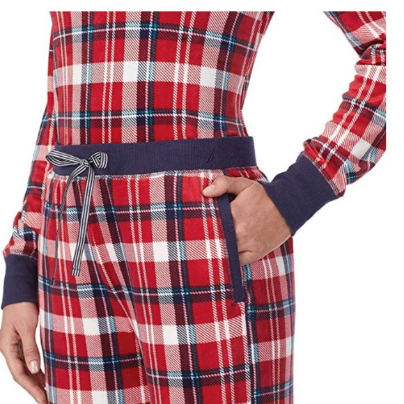 NWT Nautica Ladies 2pc Plaid Fleece Pajama Sleepwear Set SMALL - Picture 5 of 6